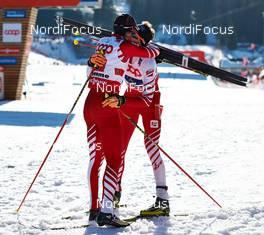 02.03.2013, Val di Fiemme, Italy (ITA): l-r: Wilhelm Denifl (AUT), Bernhard Gruber (AUT) - FIS nordic world ski championships, nordic combined, team sprint HS134/2x7.5km, Val di Fiemme (ITA). www.nordicfocus.com. © Felgenhauer/NordicFocus. Every downloaded picture is fee-liable.