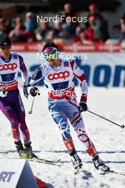 02.03.2013, Val di Fiemme, Italy (ITA): l-r: Taihei Kato (JPN), Sebastien Lacroix (FRA) - FIS nordic world ski championships, nordic combined, team sprint HS134/2x7.5km, Val di Fiemme (ITA). www.nordicfocus.com. © Felgenhauer/NordicFocus. Every downloaded picture is fee-liable.