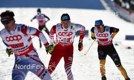 02.03.2013, Val di Fiemme, Italy (ITA): l-r: Wilhelm Denifl (AUT), Tino Edelmann (GER) - FIS nordic world ski championships, nordic combined, team sprint HS134/2x7.5km, Val di Fiemme (ITA). www.nordicfocus.com. © Felgenhauer/NordicFocus. Every downloaded picture is fee-liable.