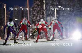 30.11.2013, Kuusamo, Finland (FIN): Akito Watabe (JPN), Haavard Klemetsen (NOR), Joergen Graabak (NOR), Mikko Kokslien (NOR), (l-r) - FIS world cup nordic combined, individual gundersen HS142/10km, Kuusamo (FIN). www.nordicfocus.com. © Felgenhauer/NordicFocus. Every downloaded picture is fee-liable.
