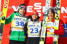 16.02.2013, Oberstdorf, Germany (GER): (l-r) Andreas Stjernen (NOR), Fischer, Richard Freitag (GER), Fischer and Gregor Schlierenzauer (AUT), Fischer  - FIS world cup ski flying, individual HS213, Oberstdorf (GER). www.nordicfocus.com. © Laiho/NordicFocus. Every downloaded picture is fee-liable.