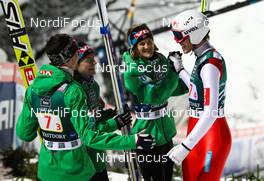 17.02.2013, Oberstdorf, Germany (GER):  (l-r) Anders Bardal (NOR), Fischer, Anders Jacobsen (NOR), Fluege.de, Tom Hilde (NOR), Fischer and Andreas Stjernen (NOR), Fischer - FIS world cup ski flying, team HS213, Oberstdorf (GER). www.nordicfocus.com. © Laiho/NordicFocus. Every downloaded picture is fee-liable.