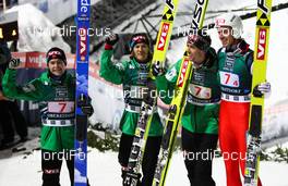 17.02.2013, Oberstdorf, Germany (GER): (l-r) Anders Jacobsen (NOR), Fluege.de, Tom Hilde (NOR), Fischer, Anders Bardal (NOR), Fischer and Andreas Stjernen (NOR), Fischer  - FIS world cup ski flying, team HS213, Oberstdorf (GER). www.nordicfocus.com. © Laiho/NordicFocus. Every downloaded picture is fee-liable.