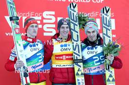22.03.2013, Planica, Slovenia (SLO): L-R: Peter Prevc (SLO), Elan, Gregor Schlierenzauer (AUT), Fischer, Piotr Zyla (POL), Fischer - FIS world cup ski flying, individual HS215, Planica (SLO). www.nordicfocus.com. © Manzoni/NordicFocus. Every downloaded picture is fee-liable.