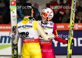 28.02.2013, Val di Fiemme, Italy (ITA):  (l-r) Peter Prevc (SLO) and Kamil Stoch (POL), Fischer - FIS nordic world ski championships, ski jumping, individual HS134, Val di Fiemme (ITA). www.nordicfocus.com. © Laiho/NordicFocus. Every downloaded picture is fee-liable.