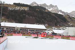 22.12.2013, Engelberg, Switzerland (SUI): Event Feature: The stadium of Engelberg - FIS world cup ski jumping, individual HS137, Engelberg (SUI). www.nordicfocus.com. © Manzoni/NordicFocus. Every downloaded picture is fee-liable.