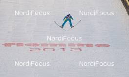 22.02.2013, Val di Fiemme, Italy (ITA): Sarah Hendrickson (USA), Fluege.de  - FIS nordic world ski championships, ski jumping ladies, individual HS106, Val di Fiemme (ITA). www.nordicfocus.com. © Laiho/NordicFocus. Every downloaded picture is fee-liable.