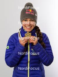23.02.2013, Val di Fiemme, Italy (ITA): Sarah Hendrickson (USA), Fluege.de  - FIS nordic world ski championships, ski jumping ladies, medals, Val di Fiemme (ITA). www.nordicfocus.com. © Laiho/NordicFocus. Every downloaded picture is fee-liable.
