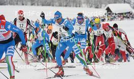 20.01.2013, Lienz, Austria (AUT): l-r: Sergio Bonaldi (ITA), Simone Paredi (ITA) - FIS Marathon Cup Dolomitenlauf, Lienz (AUT). www.nordicfocus.com. © Felgenhauer/NordicFocus. Every downloaded picture is fee-liable.