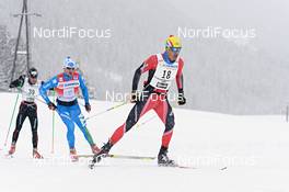 20.01.2013, Lienz, Austria (AUT): l-r: Fabio Santus (ITA), Pietro Piller-Cottrer (ITA) - FIS Marathon Cup Dolomitenlauf, Lienz (AUT). www.nordicfocus.com. © Felgenhauer/NordicFocus. Every downloaded picture is fee-liable.