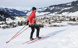 27.01.2013, Bad Hindelang, Germany (GER): slower athlete passing Tannheim - Skitrail Tannheimertal, Bad Hindelang (GER). www.nordicfocus.com. © Felgenhauer/NordicFocus. Every downloaded picture is fee-liable.