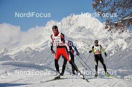 09.-10.02.2013, St. Johann, Austria (AUT): slower racers with Koasa mountains in the background - Int. Tiroler Koasaloppet, St. Johann (AUT). www.nordicfocus.com. © Felgenhauer/NordicFocus. Every downloaded picture is fee-liable.