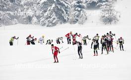 09.-10.02.2013, St. Johann, Austria (AUT): the top group lead by Thomas Stoeggl (AUT) - Int. Tiroler Koasaloppet, St. Johann (AUT). www.nordicfocus.com. © Felgenhauer/NordicFocus. Every downloaded picture is fee-liable.