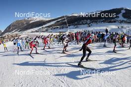 15.12.2013, Livigno, Italy (ITA): racers after the first climb - FIS Marathon Cup La Sgambeda, Livigno (ITA). www.nordicfocus.com. © Rauschendorfer/NordicFocus. Every downloaded picture is fee-liable.