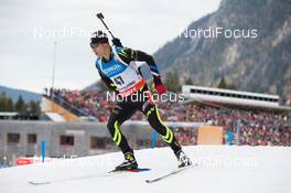 11.01.2014, Ruhpolding, Germany (GER): Alexis Boeuf (FRA) - IBU world cup biathlon, individual men, Ruhpolding (GER). www.nordicfocus.com. © Manzoni/NordicFocus. Every downloaded picture is fee-liable.