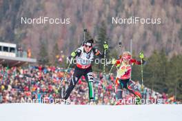 10.01.2014, Ruhpolding, Germany (GER): Dorothea Wierer (ITA), Gabriela Soukalova (CZE)  - IBU world cup biathlon, individual women, Ruhpolding (GER). www.nordicfocus.com. © Manzoni/NordicFocus. Every downloaded picture is fee-liable.