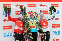 12.01.2014, Ruhpolding, Germany (GER): Tora Berger (NOR), Gabriela Soukalova (CZE), Kaisa Maekaeraeinen (FIN)  - IBU world cup biathlon, pursuit women, Ruhpolding (GER). www.nordicfocus.com. © Manzoni/NordicFocus. Every downloaded picture is fee-liable.