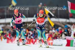 12.01.2014, Ruhpolding, Germany (GER): Juliya Dzhyma (UKR), Valj Semerenko (UKR)  - IBU world cup biathlon, pursuit women, Ruhpolding (GER). www.nordicfocus.com. © Manzoni/NordicFocus. Every downloaded picture is fee-liable.