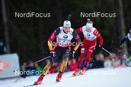 09.01.2014, Ruhpolding, Germany (GER): Christoph Stephan (GER), Johannes Thingnes Boe (NOR)  - IBU world cup biathlon, relay men, Ruhpolding (GER). www.nordicfocus.com. © Manzoni/NordicFocus. Every downloaded picture is fee-liable.