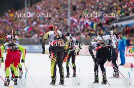 09.01.2014, Ruhpolding, Germany (GER): Biathlon Feature: start of the race  - IBU world cup biathlon, relay men, Ruhpolding (GER). www.nordicfocus.com. © Manzoni/NordicFocus. Every downloaded picture is fee-liable.