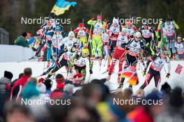 09.01.2014, Ruhpolding, Germany (GER): Biathlon Feature: Start of the race - IBU world cup biathlon, relay men, Ruhpolding (GER). www.nordicfocus.com. © Manzoni/NordicFocus. Every downloaded picture is fee-liable.