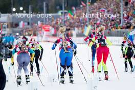 08.01.2014, Ruhpolding, Germany (GER): Biathlon Feature: start of the race - IBU world cup biathlon, relay women, Ruhpolding (GER). www.nordicfocus.com. © Manzoni/NordicFocus. Every downloaded picture is fee-liable.