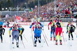 08.01.2014, Ruhpolding, Germany (GER): Biathlon Feature: Start of the race - IBU world cup biathlon, relay women, Ruhpolding (GER). www.nordicfocus.com. © Manzoni/NordicFocus. Every downloaded picture is fee-liable.