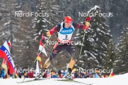 18.01.2014, Antholz, Italy (ITA): Arnd Peiffer (GER) - IBU world cup biathlon, pursuit men, Antholz (ITA). www.nordicfocus.com. © Manzoni/NordicFocus. Every downloaded picture is fee-liable.
