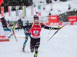 19.01.2014, Antholz, Italy (ITA): Martin Fourcade (FRA) - IBU world cup biathlon, relay men, Antholz (ITA). www.nordicfocus.com. © Manzoni/NordicFocus. Every downloaded picture is fee-liable.