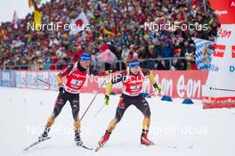 19.01.2014, Antholz, Italy (ITA): Eric Lesser (GER), Andreas Birnbacher  (GER) - IBU world cup biathlon, relay men, Antholz (ITA). www.nordicfocus.com. © Manzoni/NordicFocus. Every downloaded picture is fee-liable.