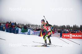 19.01.2014, Antholz, Italy (ITA): Alexis Boeuf (FRA) - IBU world cup biathlon, relay men, Antholz (ITA). www.nordicfocus.com. © Manzoni/NordicFocus. Every downloaded picture is fee-liable.