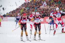 19.01.2014, Antholz, Italy (ITA): Franziska Hildebrand (GER), Andrea Henkel (GER) - IBU world cup biathlon, relay women, Antholz (ITA). www.nordicfocus.com. © Manzoni/NordicFocus. Every downloaded picture is fee-liable.