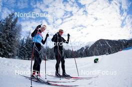 15.01.2014, Antholz, Italy (ITA): Selina Gasparin (SUI), Frank Schmidt (GER) service technician Team Switzerland - IBU world cup biathlon, training, Antholz (ITA). www.nordicfocus.com. © Manzoni/NordicFocus. Every downloaded picture is fee-liable.