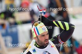 06.03.2014, Pokljuka, Slovenia (SLO): Simon Fourcade (FRA) - IBU world cup biathlon, sprint men, Pokljuka (SLO). www.nordicfocus.com. © Manzoni/NordicFocus. Every downloaded picture is fee-liable.