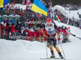 06.03.2014, Pokljuka, Slovenia (SLO): Arnd Peiffer (GER) - IBU world cup biathlon, sprint men, Pokljuka (SLO). www.nordicfocus.com. © Manzoni/NordicFocus. Every downloaded picture is fee-liable.