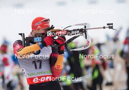 06.03.2014, Pokljuka, Slovenia (SLO): Arnd Peiffer (GER) - IBU world cup biathlon, sprint men, Pokljuka (SLO). www.nordicfocus.com. © Manzoni/NordicFocus. Every downloaded picture is fee-liable.