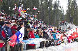 06.03.2014, Pokljuka, Slovenia (SLO): Event Feature: Fans with flags - IBU world cup biathlon, sprint men, Pokljuka (SLO). www.nordicfocus.com. © Manzoni/NordicFocus. Every downloaded picture is fee-liable.