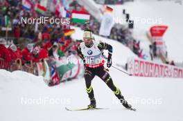 06.03.2014, Pokljuka, Slovenia (SLO): Simon Fourcade (FRA) - IBU world cup biathlon, sprint men, Pokljuka (SLO). www.nordicfocus.com. © Manzoni/NordicFocus. Every downloaded picture is fee-liable.