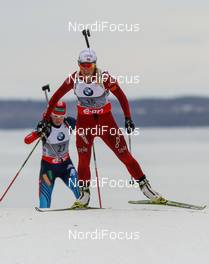 15.03.2014, Kontiolahti, Finland (FIN): Tiril Eckhoff (NOR), Fischer, Swix, Rottefella, Odlo - IBU world cup biathlon, sprint women, Kontiolahti (FIN). www.nordicfocus.com. © Laiho/NordicFocus. Every downloaded picture is fee-liable.