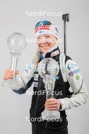 22.03.2014, Oslo, Norway (NOR): Kaisa Maekaeraeinen (FIN) - IBU world cup biathlon Holmenkollen, cups, Oslo (NOR). www.nordicfocus.com. © Manzoni/NordicFocus. Every downloaded picture is fee-liable.