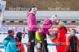 23.03.2014, Oslo, Norway (NOR): Ann Kristin Aafedt Flatland (NOR), Tora Berger (NOR) - IBU world cup biathlon Holmenkollen, mass women, Oslo (NOR). www.nordicfocus.com. © Manzoni/NordicFocus. Every downloaded picture is fee-liable.
