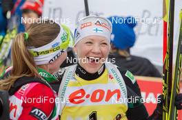 23.03.2014, Oslo, Norway (NOR): Kaisa Maekaeraeinen (FIN), Darya Domracheva (BLR) - IBU world cup biathlon Holmenkollen, mass women, Oslo (NOR). www.nordicfocus.com. © Manzoni/NordicFocus. Every downloaded picture is fee-liable.