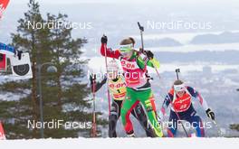 23.03.2014, Oslo, Norway (NOR): Darya Domracheva (BLR) - IBU world cup biathlon Holmenkollen, mass women, Oslo (NOR). www.nordicfocus.com. © Manzoni/NordicFocus. Every downloaded picture is fee-liable.