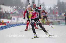22.03.2014, Oslo, Norway (NOR): Kaisa Maekaeraeinen (FIN) - IBU world cup biathlon Holmenkollen, pursuit women, Oslo (NOR). www.nordicfocus.com. © Manzoni/NordicFocus. Every downloaded picture is fee-liable.