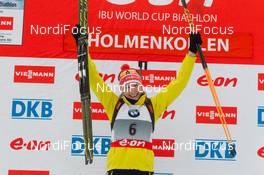 22.03.2014, Oslo, Norway (NOR): Anastasiya Kuzmina (SVK) - IBU world cup biathlon Holmenkollen, pursuit women, Oslo (NOR). www.nordicfocus.com. © Manzoni/NordicFocus. Every downloaded picture is fee-liable.