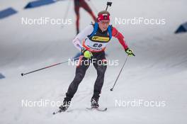 20.03.2014, Oslo, Norway (NOR): Scott Gow (CAN) - IBU world cup biathlon Holmenkollen, sprint men, Oslo (NOR). www.nordicfocus.com. © Manzoni/NordicFocus. Every downloaded picture is fee-liable.