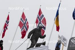 20.03.2014, Oslo, Norway (NOR): Event Feature: monument for the king - IBU world cup biathlon Holmenkollen, sprint men, Oslo (NOR). www.nordicfocus.com. © Manzoni/NordicFocus. Every downloaded picture is fee-liable.