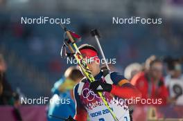 13.02.2014, Sochi, Russia (RUS): Evgeniy Garanichev (RUS) - XXII. Olympic Winter Games Sochi 2014, biathlon, individual men, Sochi (RUS). www.nordicfocus.com. © NordicFocus. Every downloaded picture is fee-liable.