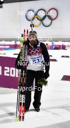 13.02.2014, Sochi, Russia (RUS): Martin Fourcade (FRA) - XXII. Olympic Winter Games Sochi 2014, biathlon, individual men, Sochi (RUS). www.nordicfocus.com. © NordicFocus. Every downloaded picture is fee-liable.