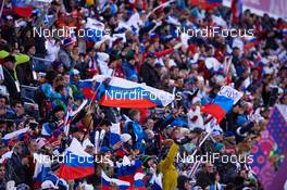 13.02.2014, Sochi, Russia (RUS): russian fans - XXII. Olympic Winter Games Sochi 2014, biathlon, individual men, Sochi (RUS). www.nordicfocus.com. © NordicFocus. Every downloaded picture is fee-liable.